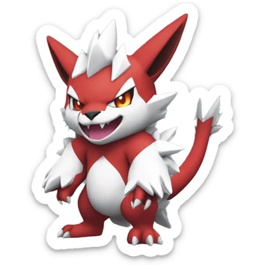 Full body cute cool Guilmon-Zoroark-Zangoose-Incineroar sticker