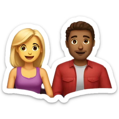 couple date sitting in theater sticker