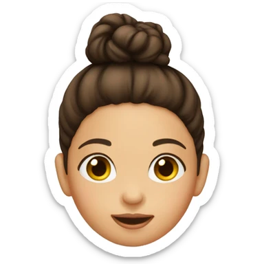 Brunette toddle with bun on top of her head sticker