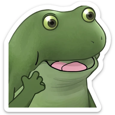 tongue out with hands by it sticker