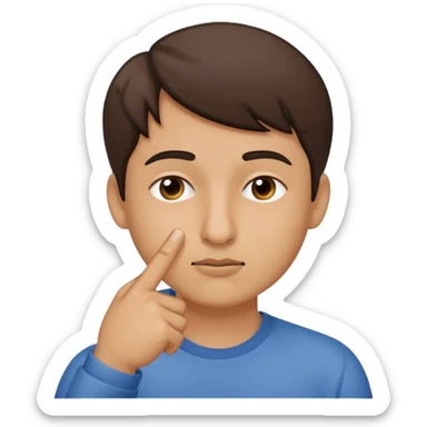 emoji that shows someone rubbing their index finger on their nose. sticker