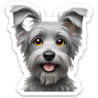 Gray, wiry haired dog with small ears sticker