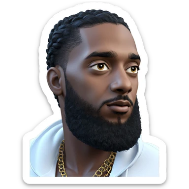 portrait of a dark-skinned male sticker