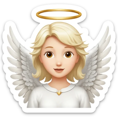 Female angel with wings joyful sticker