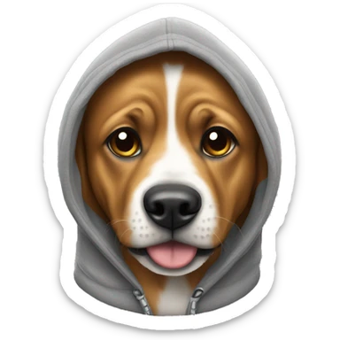 Dog with hoodie  sticker
