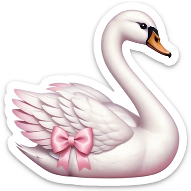 swan light pink bow sticker