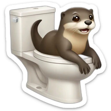 Loutre sur toilette sticker