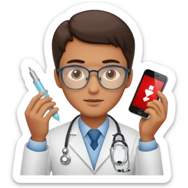 A doctor creating a protocol sticker