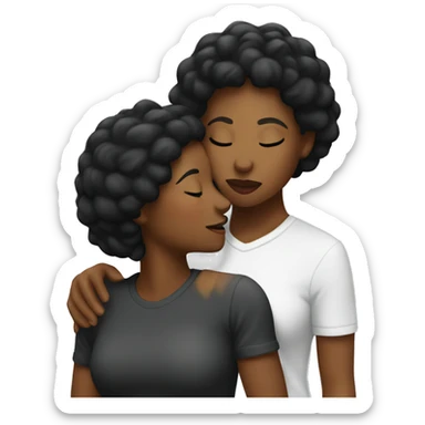 Black lesbians kissing  sticker