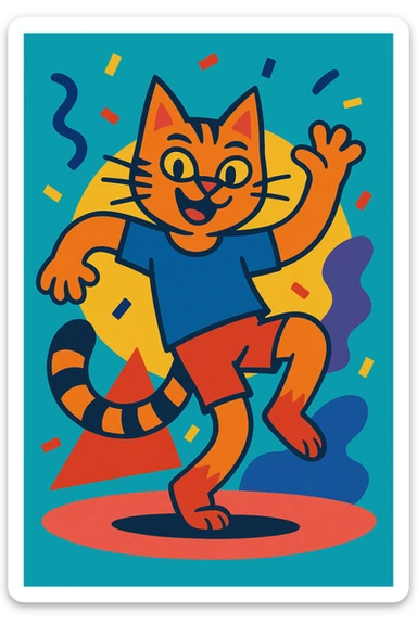a cat dancing sticker