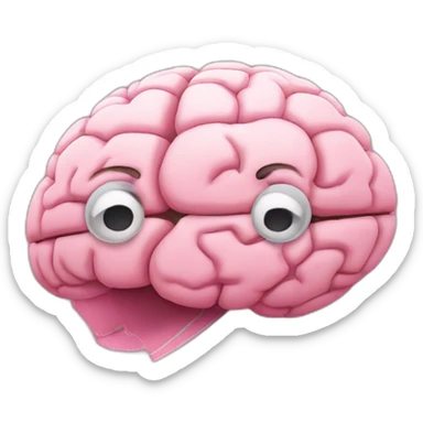 pink brain with a bandage stuck on the side of it to cover a booboo sticker