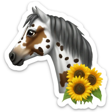 appaloosa horse with a sunflower  sticker