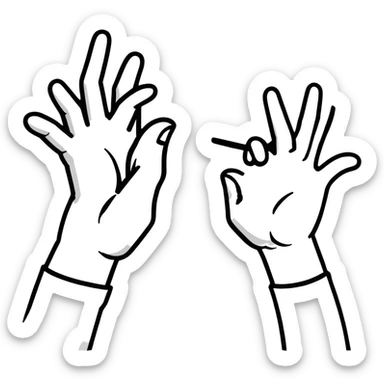 two hands making a framing gesture like a movie director sticker