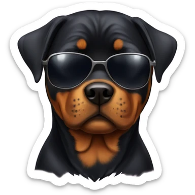 Rottweiler with sunglasses  sticker