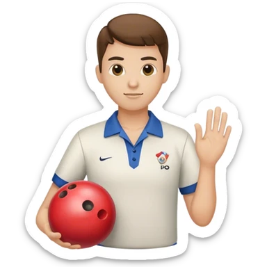 Bowling player sticker