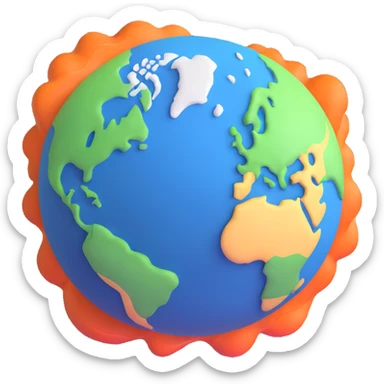 abstract earth being formed, cosmic origins sticker