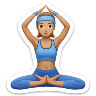 Yoga woman with blue sweatband sticker