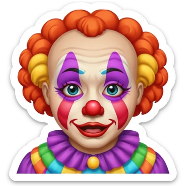 clowns with crying 😢 face without tears along with some body sticker