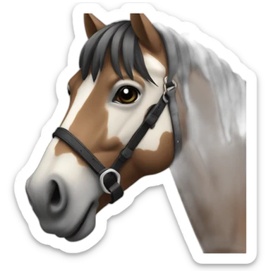 cheval noir et blanc sticker