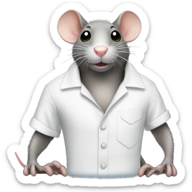 rat ironing a shirt sticker