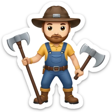 men with axes sticker