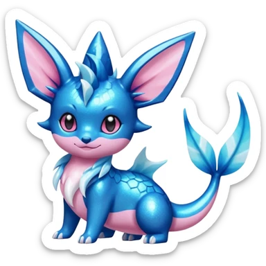 Black Oily Smooth Glossy Glittery Scaled Shiny  Vaporeon-Glaceon-Sylveon-Amaura-Fakémon-fusion sticker