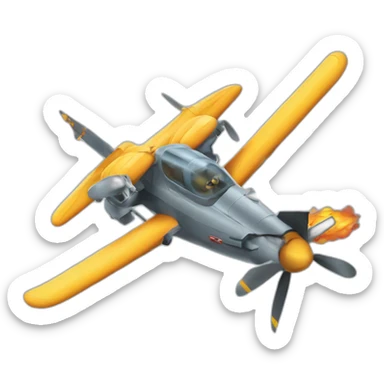 Avión de combate disparando sticker
