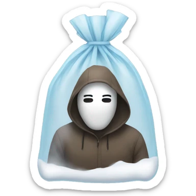Snow in a see through bag no face sticker
