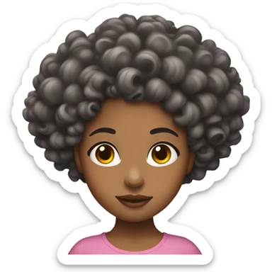 Blasian girl with 3C curls sticker