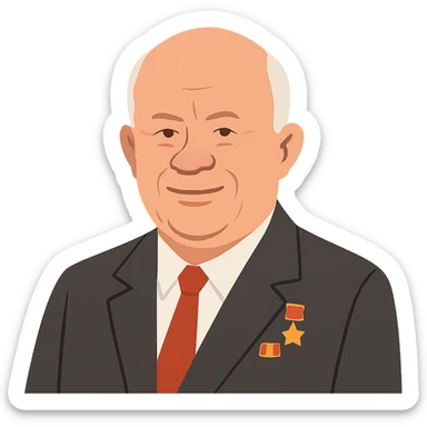 flat toon style portrait of Nikita Khrushchev sticker