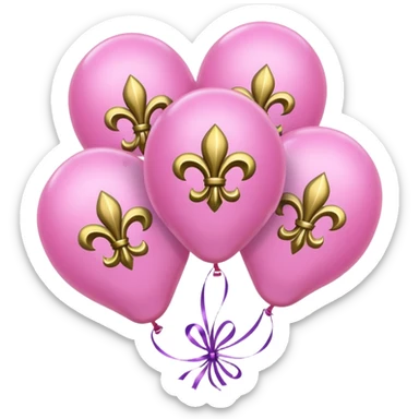 Fleur de lis pink balloons  sticker