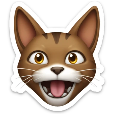 Brown cat screaming sticker