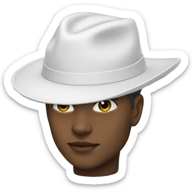 white hat only different angles sticker