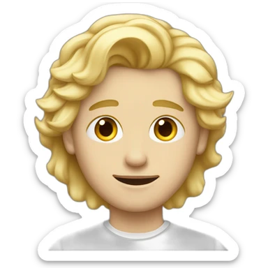 white young man with blonde hair coding on a macbook sticker