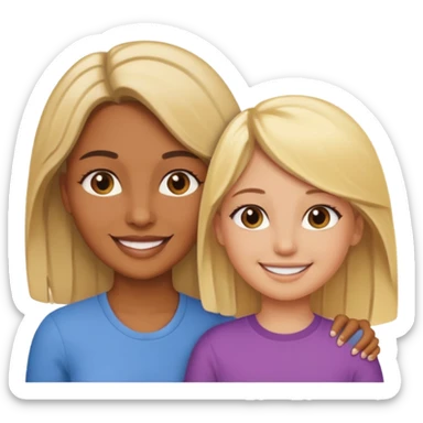 Maman brune et fille blonde sticker
