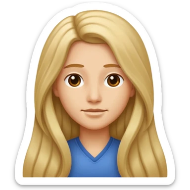 Long let down hair sticker