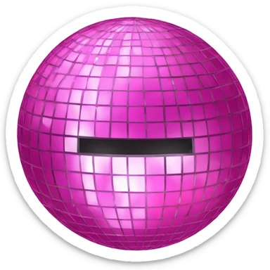 Pink sparkly disco ball sticker