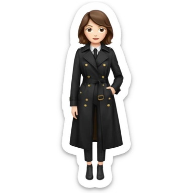 Dalgalı saçlı, hafif perçemli; kehribar gözlü, küçük kalkık burunlu ve dolgun dudaklı. Oval yüzlü, çıkık elmacık kemikli. Omuzları geniş, beli ince, kalçası dolgun. Old money tarzında, siyah trençkot ve kumaş pantolon seven, dikkat çekici bir kadın. sticker
