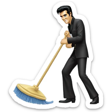 Elvis Presley mopping sticker