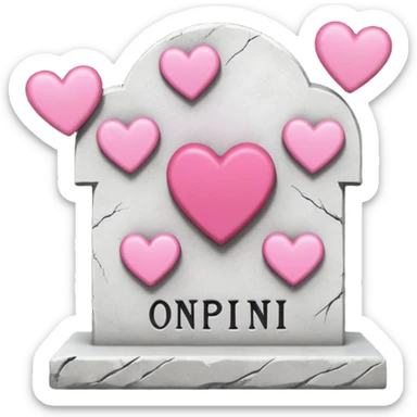 Headstone that says my fucks to give with pink hearts sticker