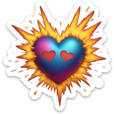 Create a heart-shaped explosion emoji, combining the shape of 💫 with the heart and color of 🩷 sticker