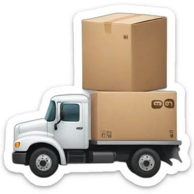 truck and amazon package sticker