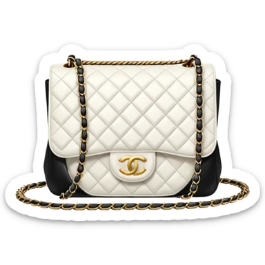 chanel white heart bag sticker