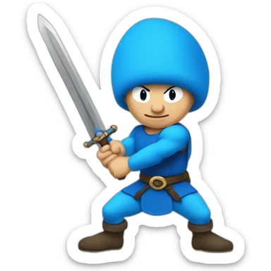 Smurf swordsman sticker