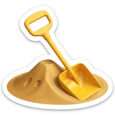 toy shavel on the sand sticker