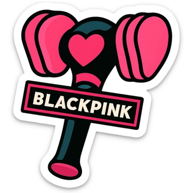 Remove the background, keep the BLACKPINK-inspired decorative item with a transparent background, vibrant toon style. sticker
