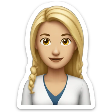 teacher young woman brond white sticker