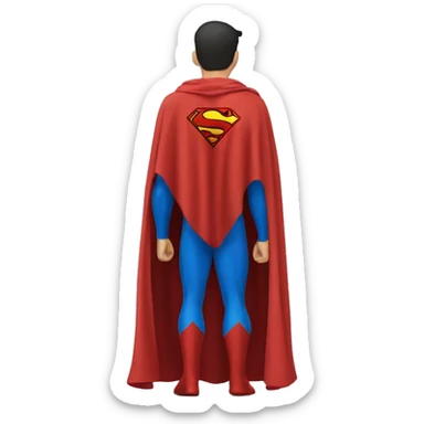 Superman cape alone from behind sticker