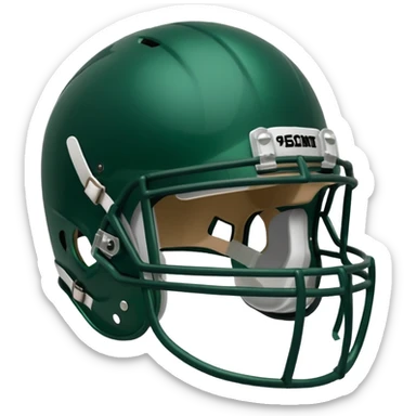 College football player helmet in dark green color sticker