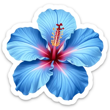 hibiscus flower blue sticker